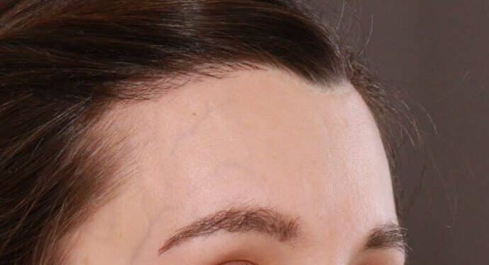 After Image: FUT Eyebrow Hair Transplant by Dr. Thompson - right-front-oblique